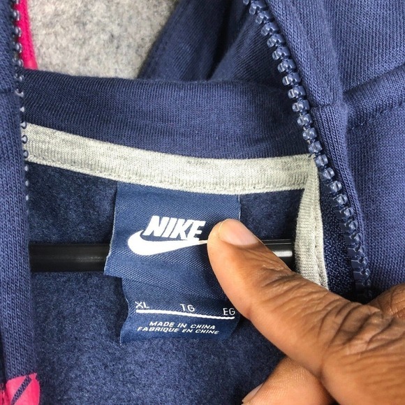 Nike Club Swoosh Full-Zip Hoodie Blue Size XL Style 679365-410 Logo Swoosh - Picture 5 of 12